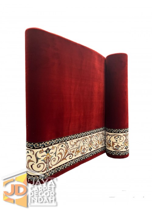 Karpet Sajadah Solomon Farangi Red Plain Motif Polos 120x600, 120x1200, 120x1800, 120x2400